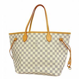 LOUIS VUITTON White Damier Neverfull MM Tote Bag
